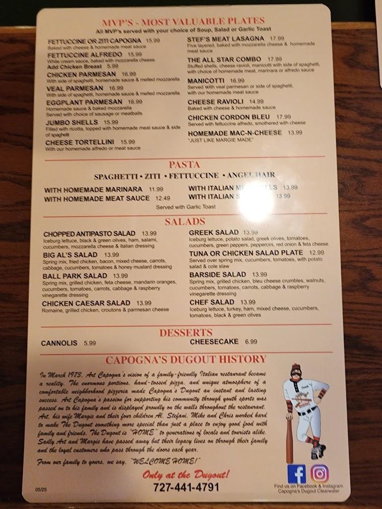 Capogna's Dugout Menu image 2